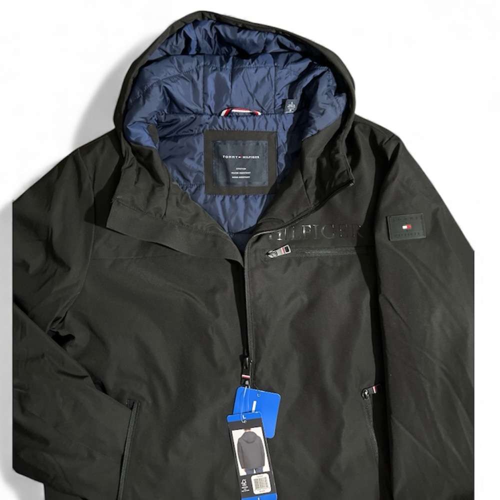 Tommy Hilfiger Hooded Flex Tech Jacket Coat L - Picture 4 of 8